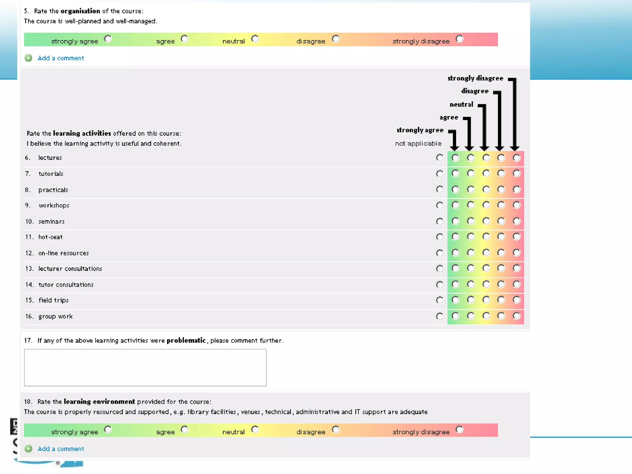 Every student evaluates all tutors individually