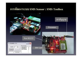 ???????????? SMS Sensor : SMS Toolbox

                                               ?????????

                                   Processor




         Port   RS232


                        SIM Card
 