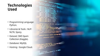 SMS Spam Filtering System for sms system | PPTX