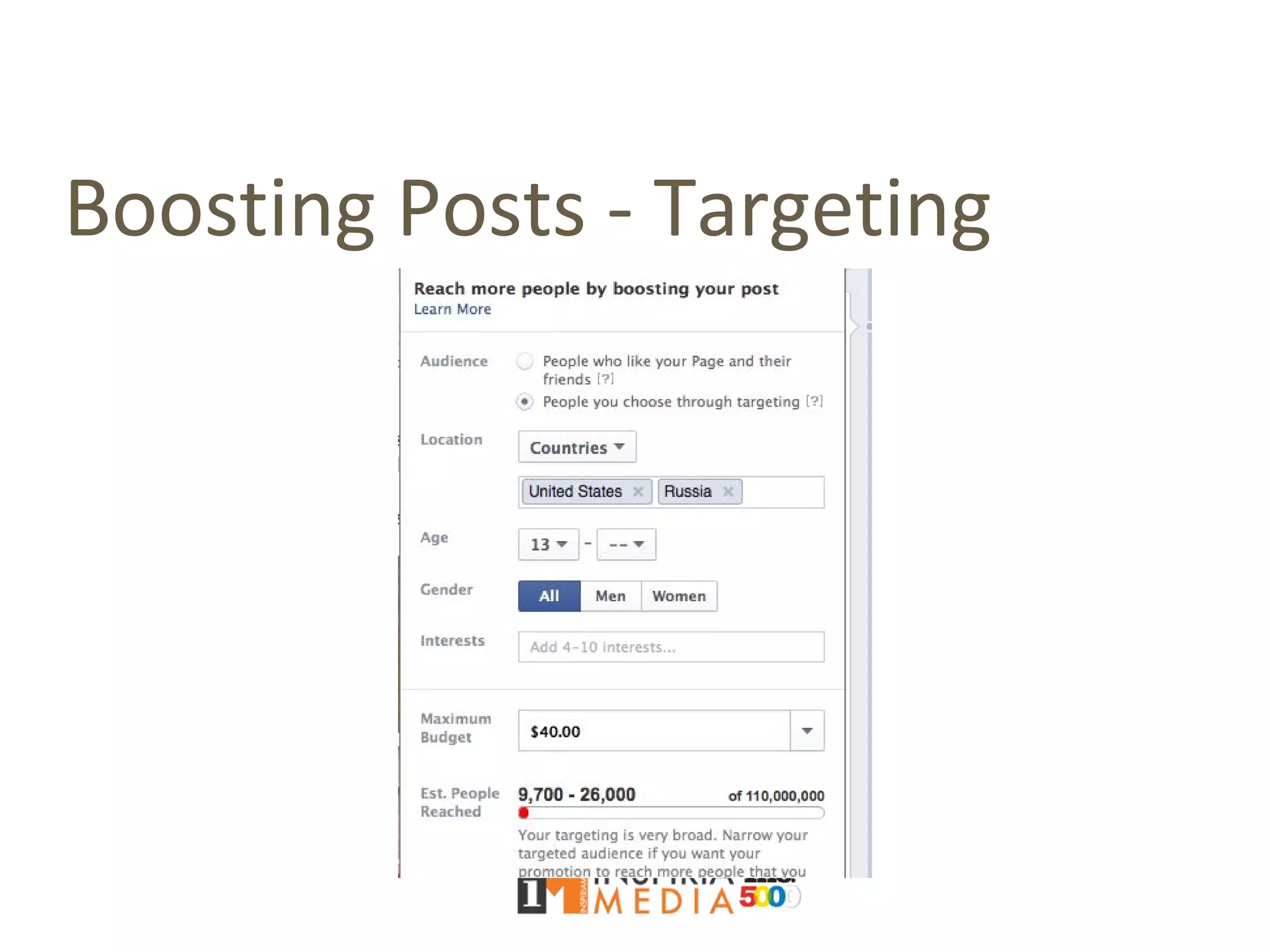 Boosting Posts - Targeting
 