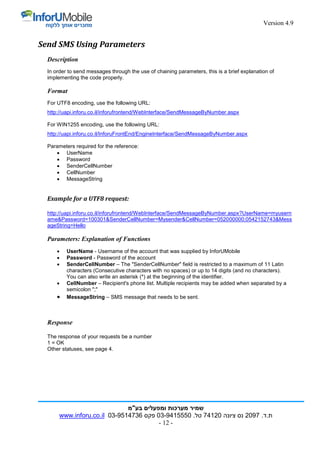 InfoSMS API for Sending SMS | PDF