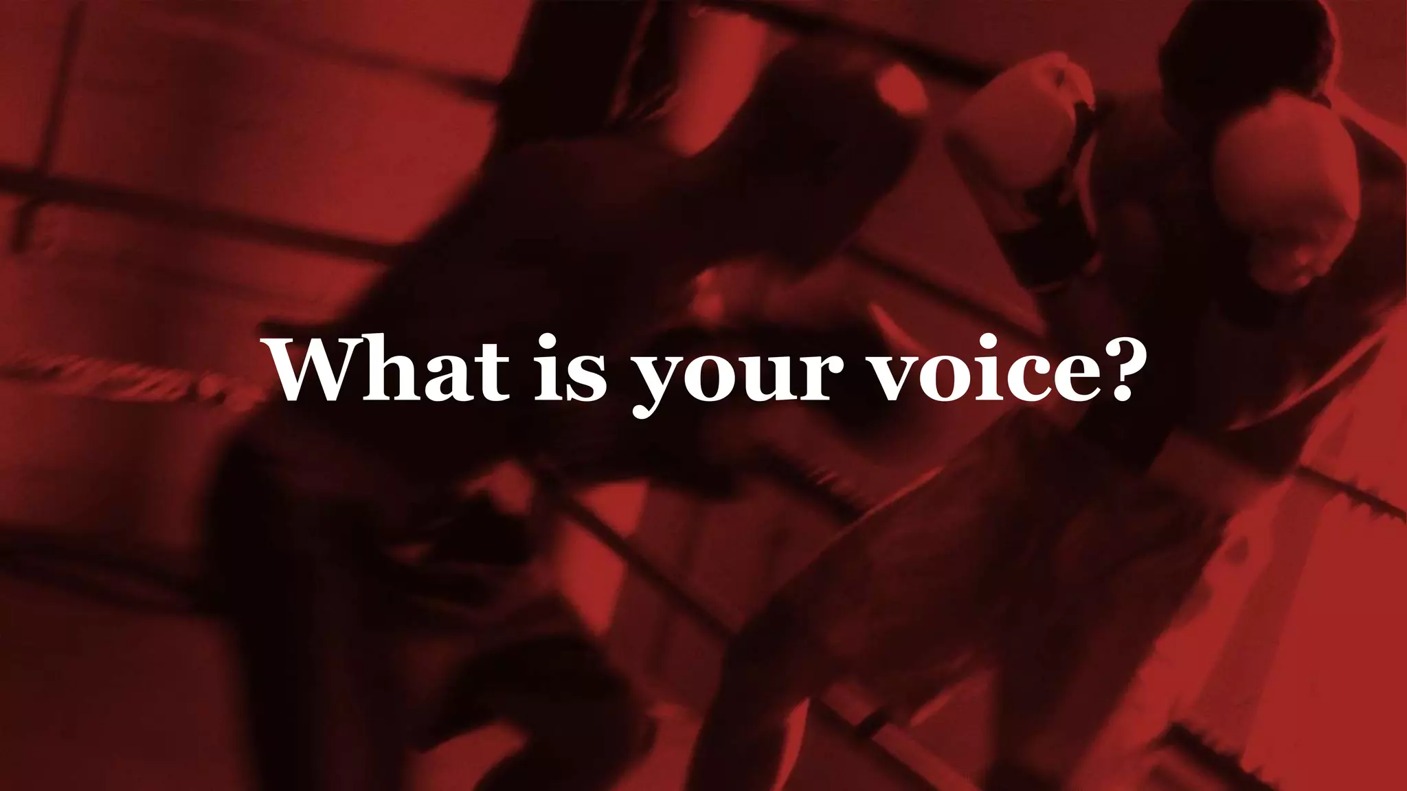What is your voice?
 