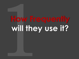 1How Frequently will they use it?