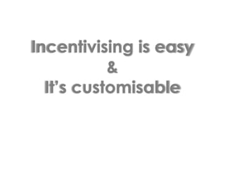 Incentivising is easy&It’s customisable