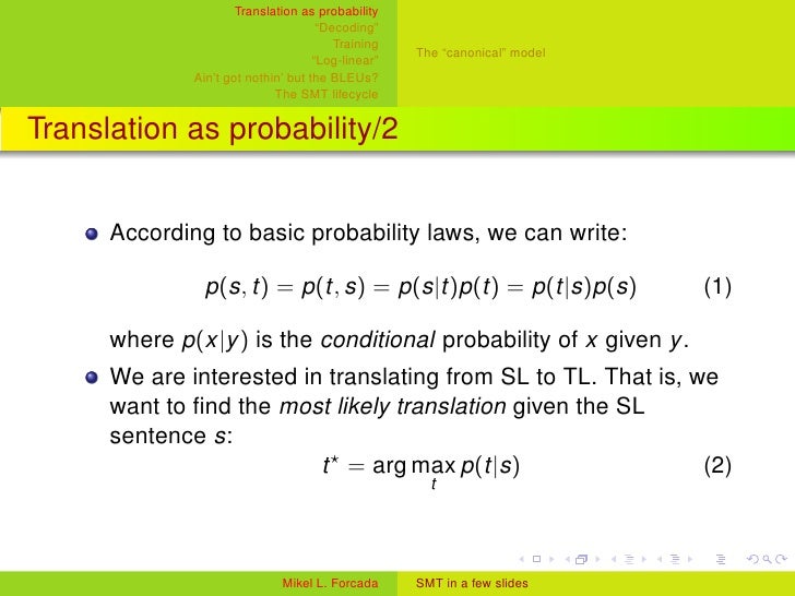 statistical machine translation smt basic