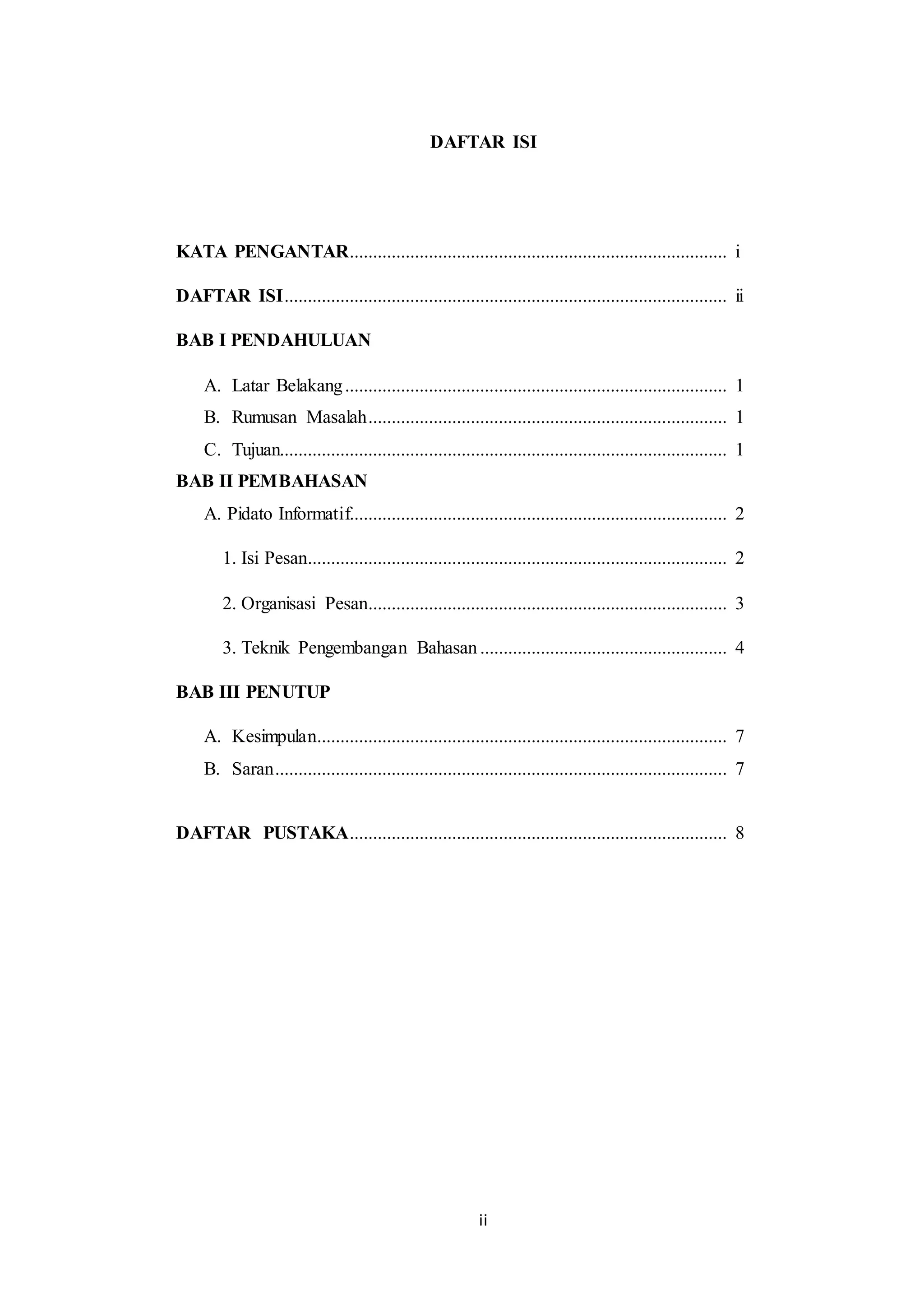 Makalah pidato informatif retorika berbahasa PDF