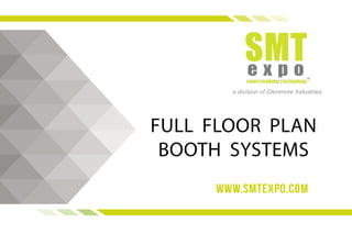 FULL FLOOR PLAN
BOOTH SYSTEMS
www.SMTexpo.com
 