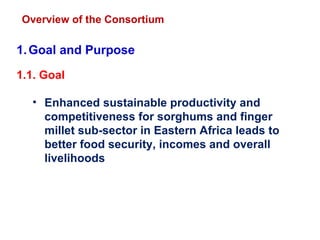 Delivering new sorghum and finger millet innovations for food security and improving livelihoods in eastern Africa 