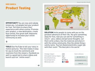 Design & Idea Marc-Oliver®

USE CASE 8:

Product Testing	




OPPORTUNITY You are new and nobody
knows you. Let people tes...