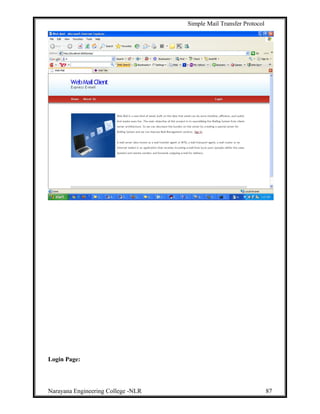 Simple Mail Transfer Protocol
Login Page:
Narayana Engineering College -NLR 87
 