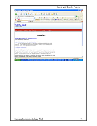 Simple Mail Transfer Protocol
Narayana Engineering College -NLR 91
 