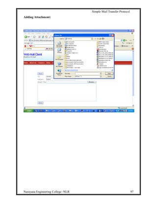 Simple Mail Transfer Protocol
Adding Attachment:
Narayana Engineering College -NLR 97
 