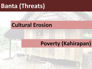 Banta (Threats)
Cultural Erosion
Poverty (Kahirapan)
 