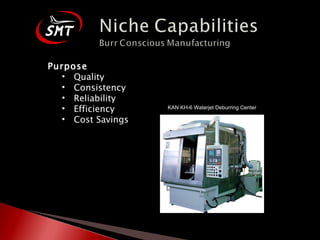 Purpose Quality Consistency Reliability Efficiency Cost Savings KAN KH-6 Waterjet Deburring Center 