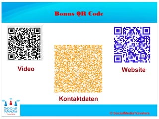 Bonus QR Code




Video                   Website



         Kontaktdaten
 
