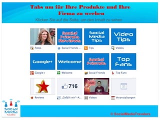 Tabs um für Ihre Produkte und Ihre
         Firma zu werben
 Klicken Sie auf die Seite, um den Inhalt zu sehen
 