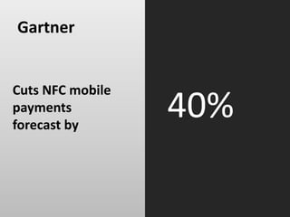 Gartner
Cuts NFC mobile
payments
forecast by
40%
 