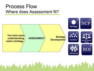 Process Flow  Where does Assessment fit? Strategy Development ASSESSMENT You have some understanding, need a strategy.   
