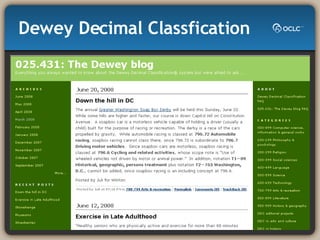 Dewey Decimal Classfication 