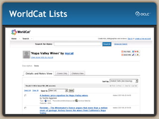 WorldCat Lists 
