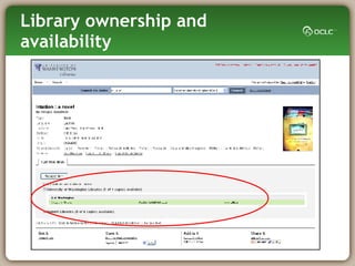 Library ownership and availability 
