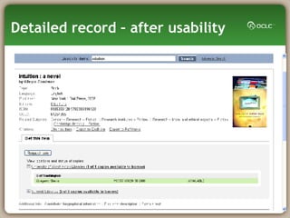 Detailed record – after usability 