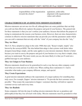 Strategic Management Unit 1 notes | PDF