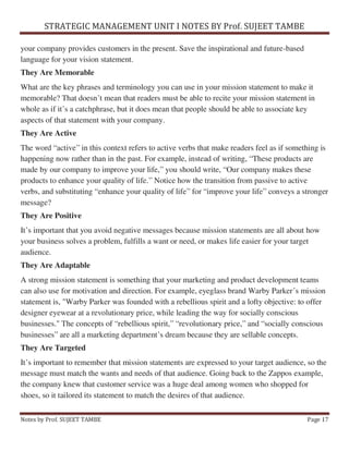 Strategic Management Unit 1 notes | PDF