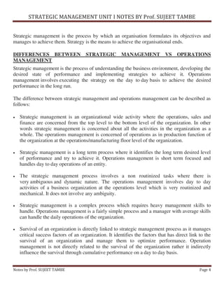 Strategic Management Unit 1 notes | PDF