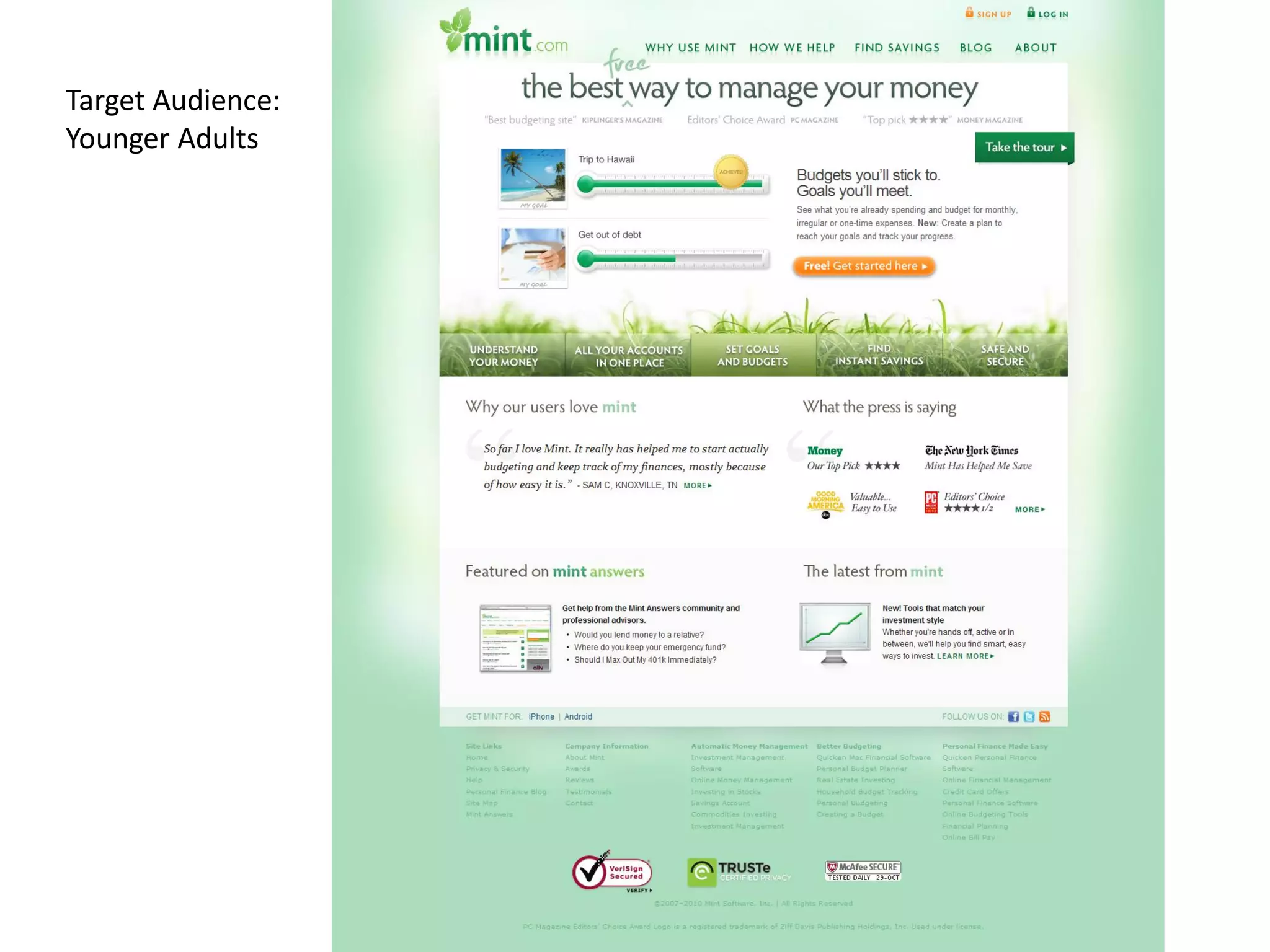 Target Audience:
Younger Adults
 