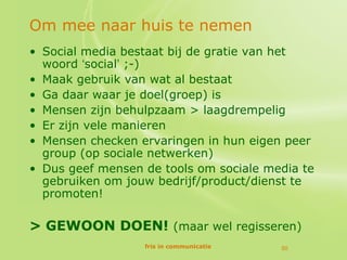 Meer doen met sociale media - Vrouwen & Zaken 20120327