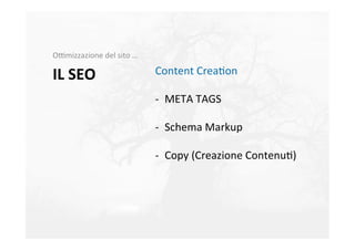Le 
Meta 
Tags… 
<!-­‐-­‐ 
home 
-­‐ 
META 
HEAD 
-­‐-­‐> 
<6tle>Corriere 
della 
Sera</6tle> 
<meta 
name="descrip6on" 
c...
