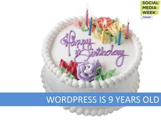 #WPCON2012




WORDPRESS IS 9 YEARS OLD
 