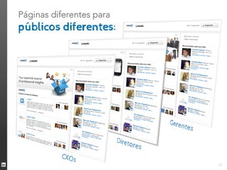 Páginas diferentes para
públicos diferentes:




                          23
 