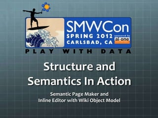 Structure and
Semantics In Action
       Semantic Page Maker and
 Inline Editor with Wiki Object Model
 