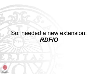 So, needed a new extension:
          RDFIO
 