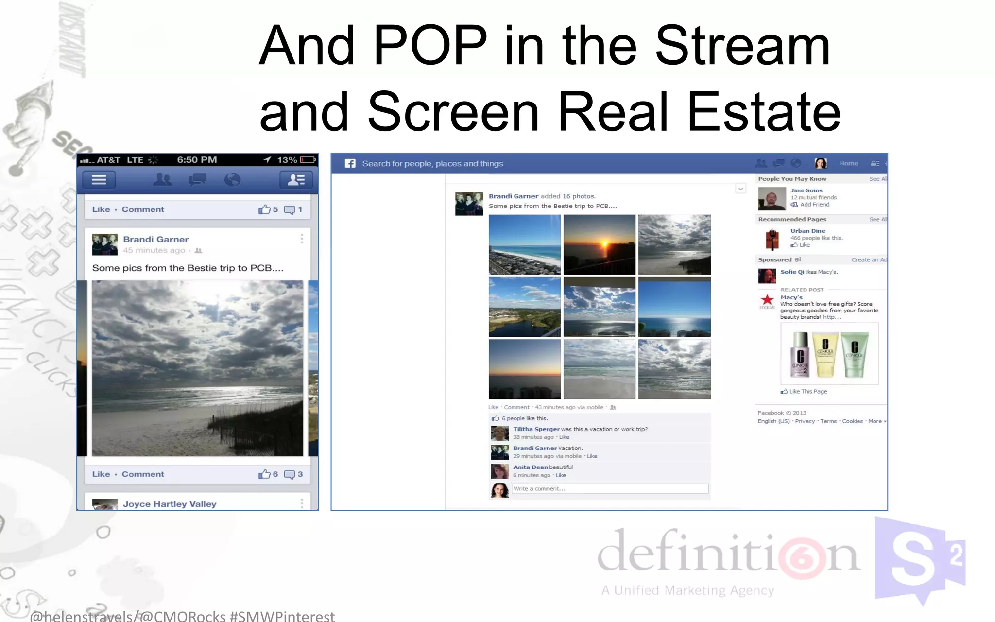 And POP in the Stream
and Screen Real Estate
 