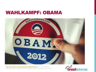 WAHLKAMPF: OBAMA




http://www.flickr.com/photos/artlung/8097320010 von Joe Crawford
(artlung), http://creativecommons.org/licenses/by/2.0/deed.de bei Flickr
 