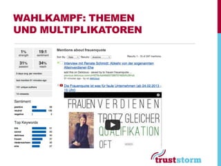 WAHLKAMPF: THEMEN
UND MULTIPLIKATOREN
 