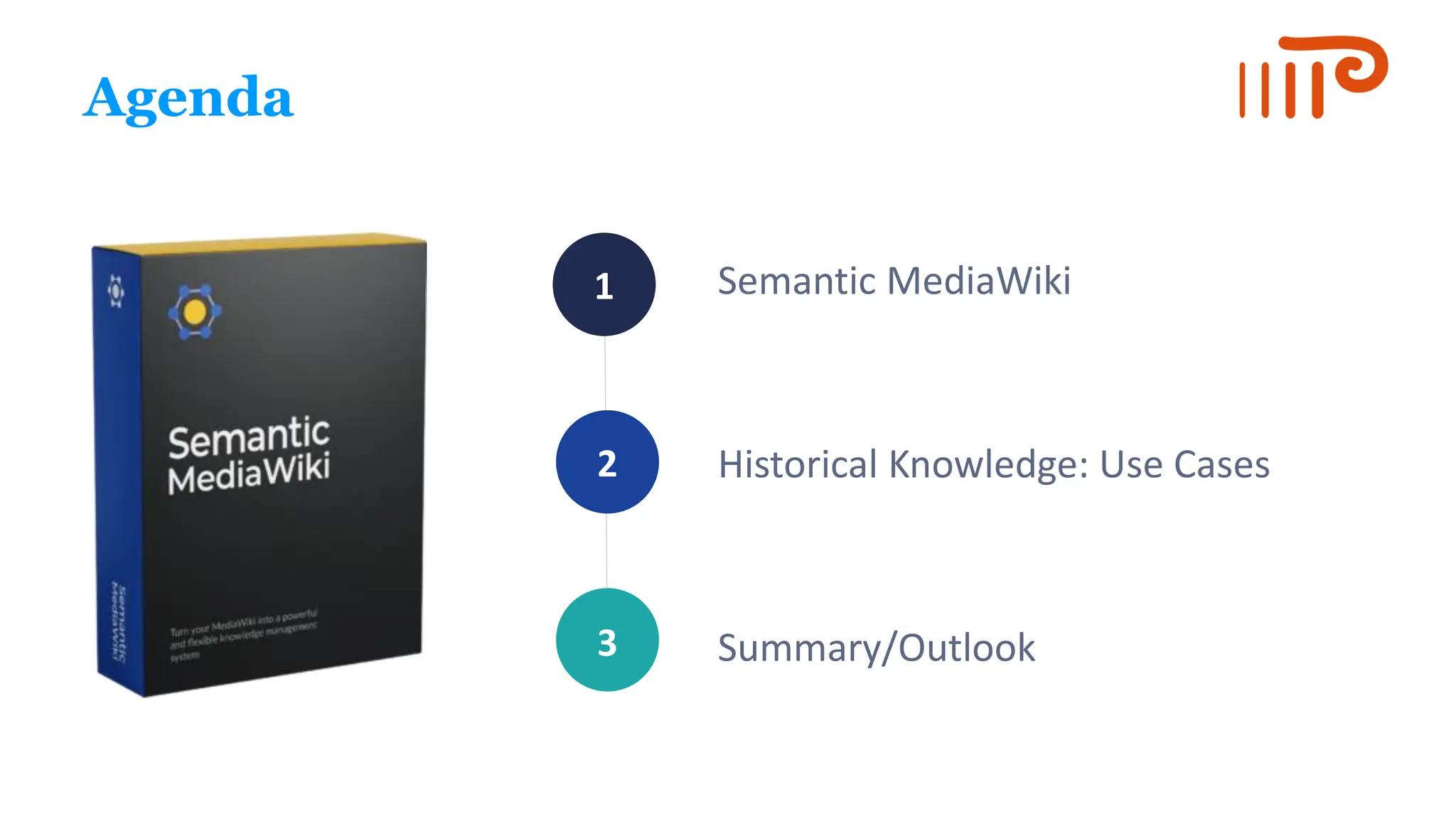 1
2
3
Agenda
Semantic MediaWiki
Historical Knowledge: Use Cases
Summary/Outlook
 