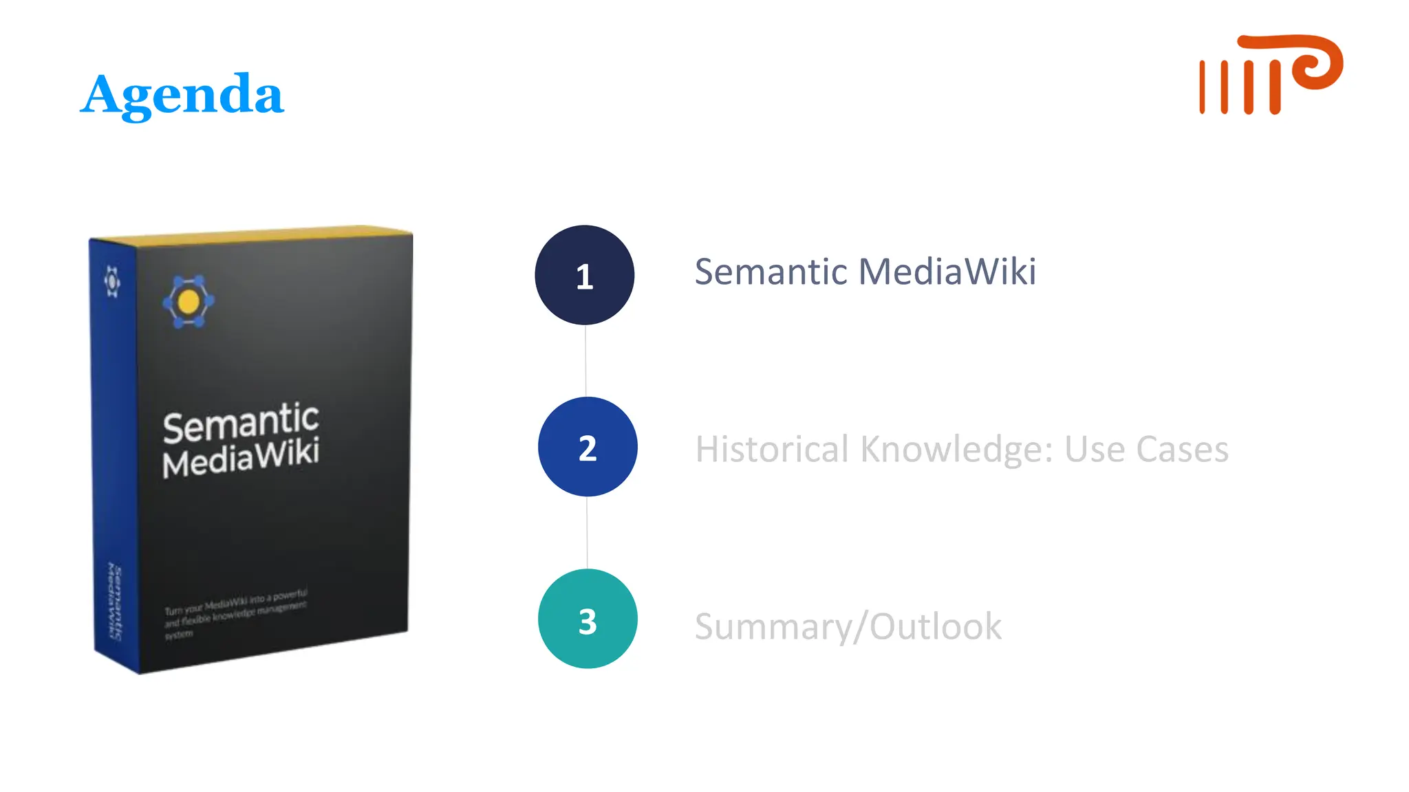 1
2
3
Agenda
Semantic MediaWiki
Historical Knowledge: Use Cases
Summary/Outlook
 