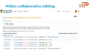 Wikis: collaborative editing
 