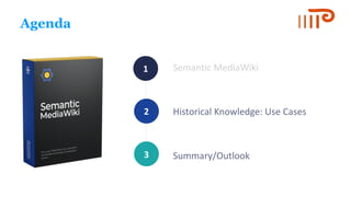 1
2
3
Agenda
Semantic MediaWiki
Historical Knowledge: Use Cases
Summary/Outlook
 
