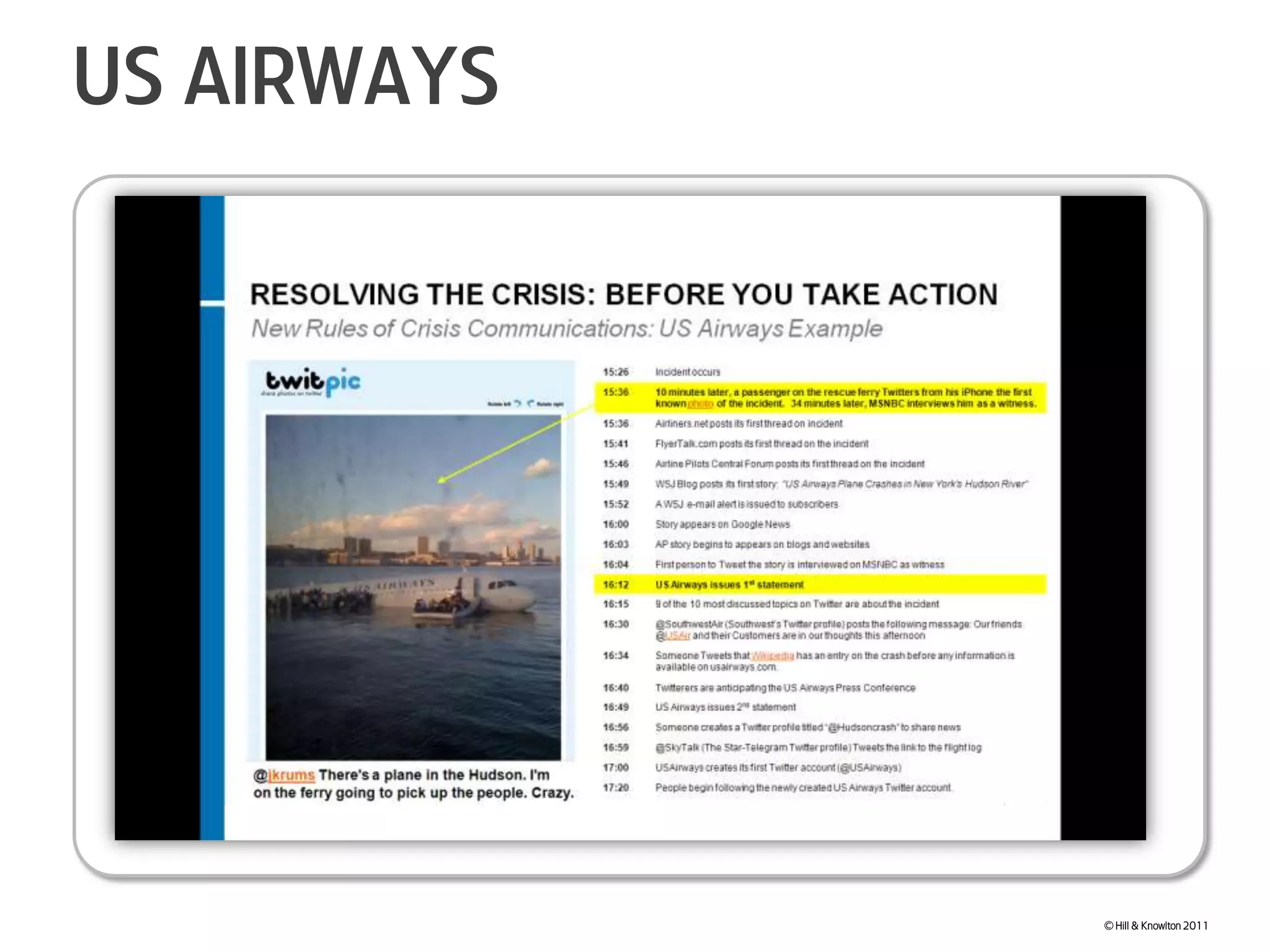 Us airways© Hill & Knowlton 2011