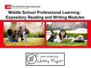 Middle School Professional Learning:
Expository Reading and Writing Modules

 