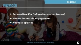 DESARROLLO

innovación

• Personalización (infografías customizadas)
• Nuevas formas de engagement
• Nuevos soportes

#SMWBCN | @buzzmn | @eduardcn | @marbarbera

 