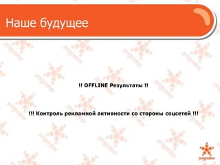 Наше будущее!! OFFLINE Результаты !!!!! Контроль рекламной активности со стороны соцсетей !!! 