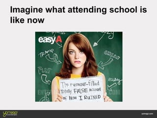 Imagine what attending school is
like now
 