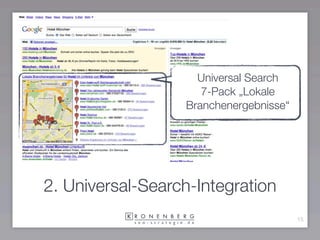 Universal Search
                     7-Pack „Lokale
                  Branchenergebnisse“




2. Universal-Search-Integration
                                        15
 