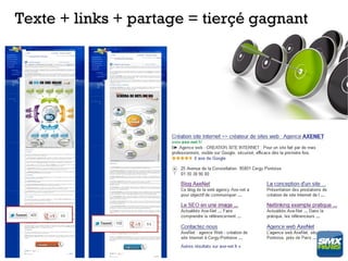 Texte + links + partage = tierçé gagnant
 